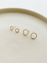 Mini hoop CZ stud earrings  (L)