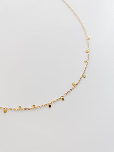 Gold mini disc necklace - S925 Sterling Silver