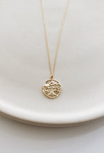 Gold coin pendant necklace -S925 Sterling Silver