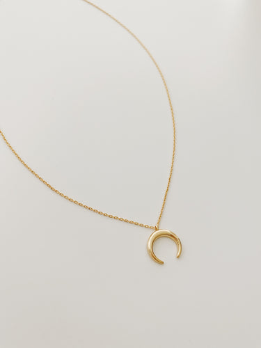 Gold Moon Crescent Necklace