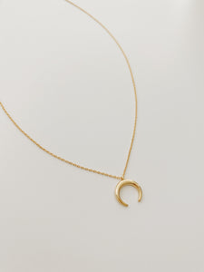 Gold Moon Crescent Necklace