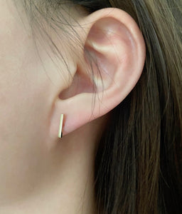 10K Solid Gold bar (Long) earring studs (sold individually)