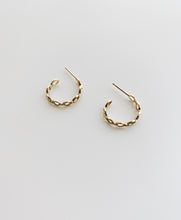 Gold chain link hoop earrings -S925 Sterling Silver