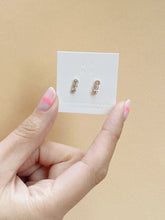 Triple stone bezel earrings