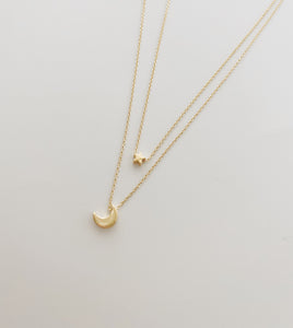 Star moon gold/silver necklace
