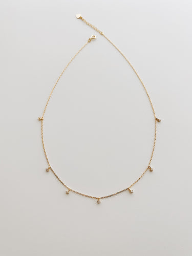 Gold CZ drop necklace