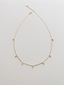 Gold CZ drop necklace
