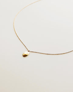 Gold oval pendant necklace - S925 Sterling Silver