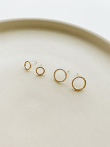 Mini hoop CZ stud earrings  (S)