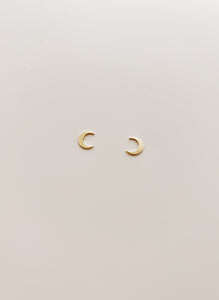 10K Solid gold/rose gold crescent moon stud earrings