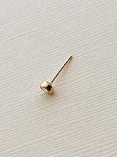 14K Solid Gold CZ bezel (Large) stud earrings