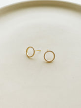Mini hoop CZ stud earrings  (L)